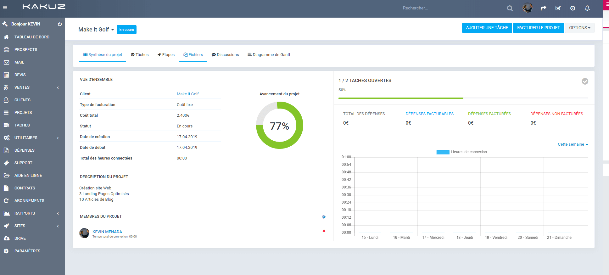 Gestion de projet simplifié
