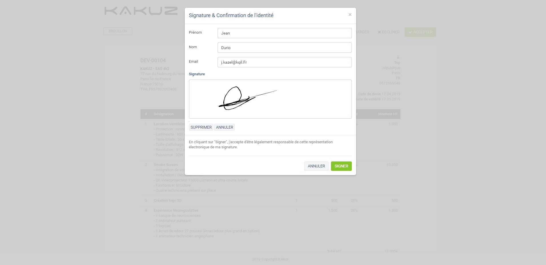 Signature electronique
